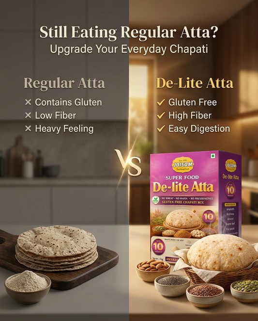 De-Lite Atta | Amaranth-Based Multigrain Flour for Everyday Family Nutrition | Joisom | 1 kg