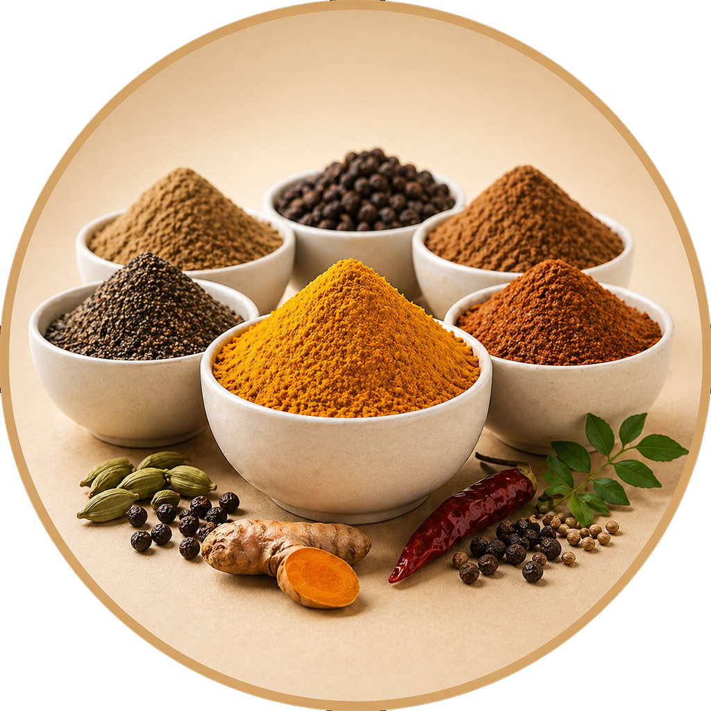 Malnad spice powders sambar rasam cardamom pepper