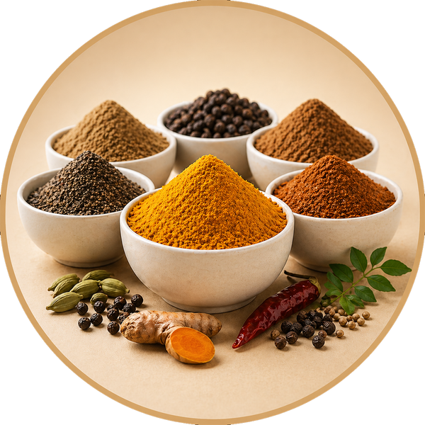 Malnad spice powders sambar rasam cardamom pepper