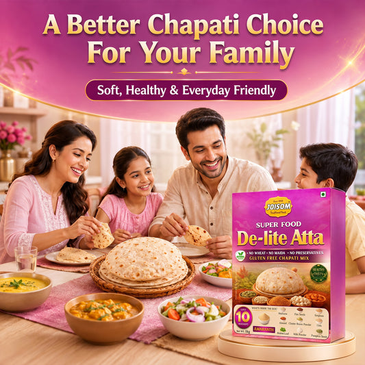 Joisom De-Lite Atta — Feel Light Every Day | Rajgiri Multigrain Flour for Fitness & Diet-Conscious