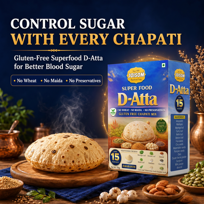 Joisom D-Atta — Wheat-Free Rajgiri Chapati Flour for Diabetics & Blood Sugar Control | 15 Superfoods