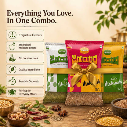 Chutney Powder Family Combo (750 g) | 3 Traditional Malnad Flavours | Seeds & Nuts, Flax Seeds & Moringa & Palak & Chia Seeds