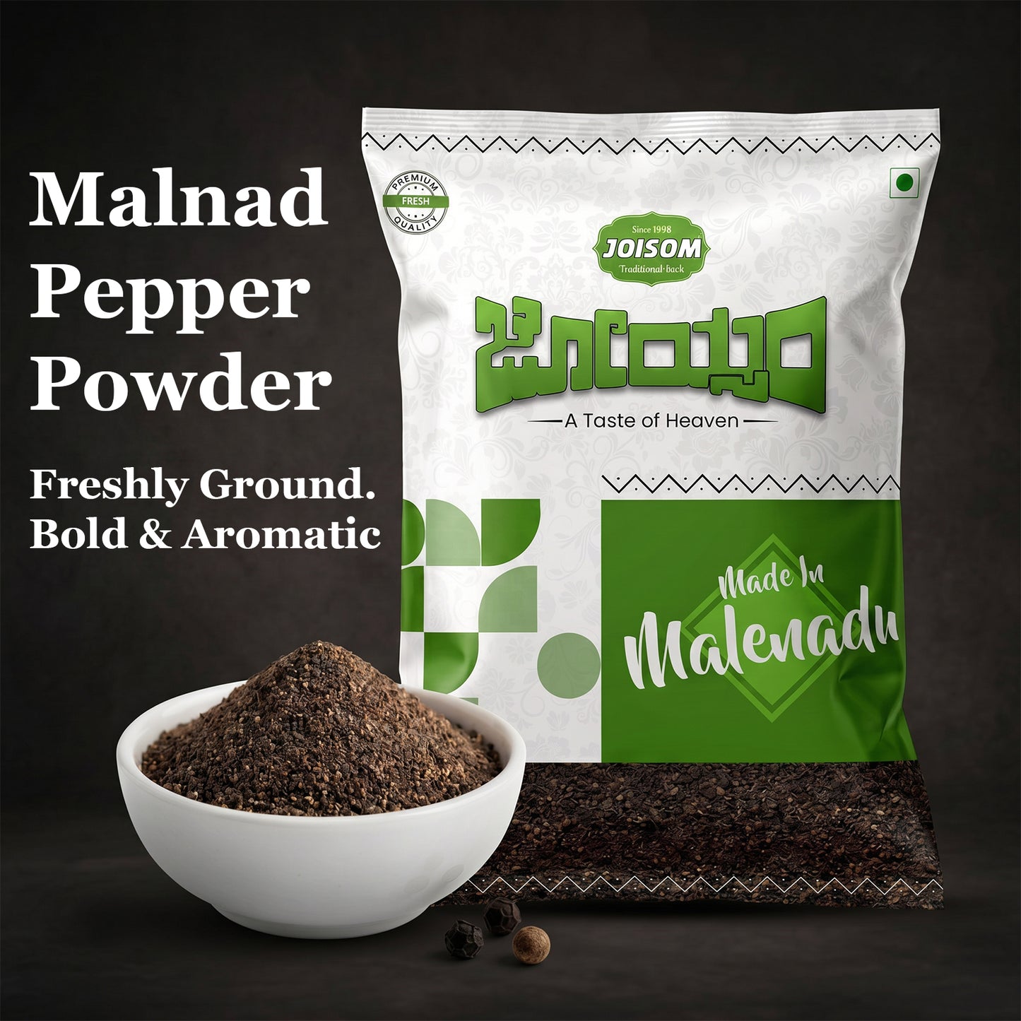 Malnad Pepper Powder (250 g) — Freshly Ground Black Pepper from the Western Ghats