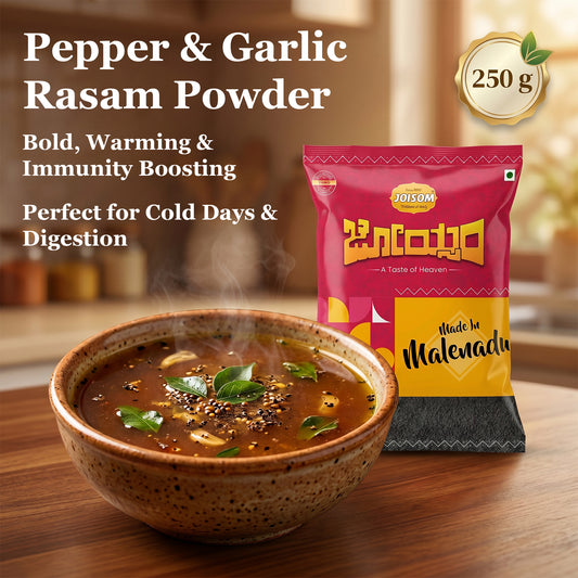 Amaranth Pepper & Garlic Rasam Powder | Bold Malnad Rasam Masala | Joisom | 250 g