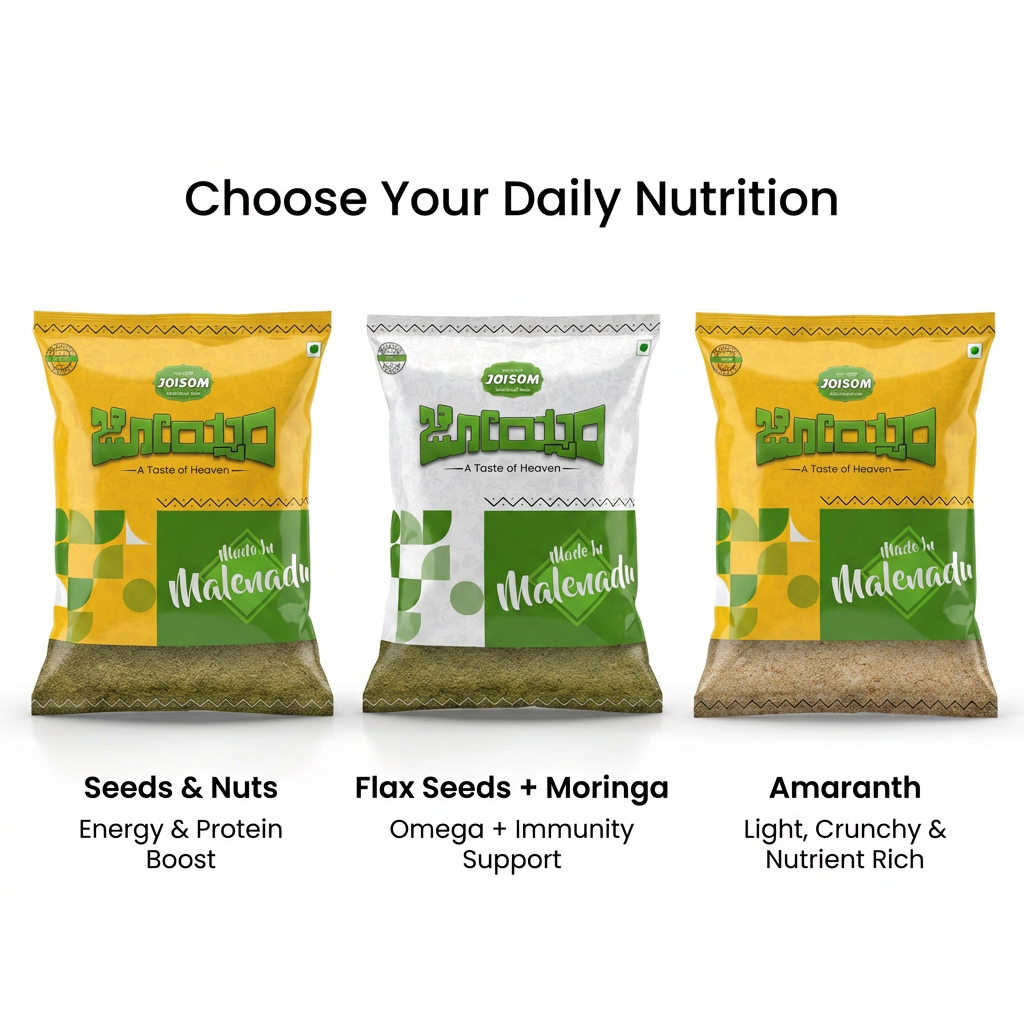 Amaranth Seeds Nuts + Flax Moringa + Amaranth Chutney Powder Combo | Joisom | 3 Pack (375g)