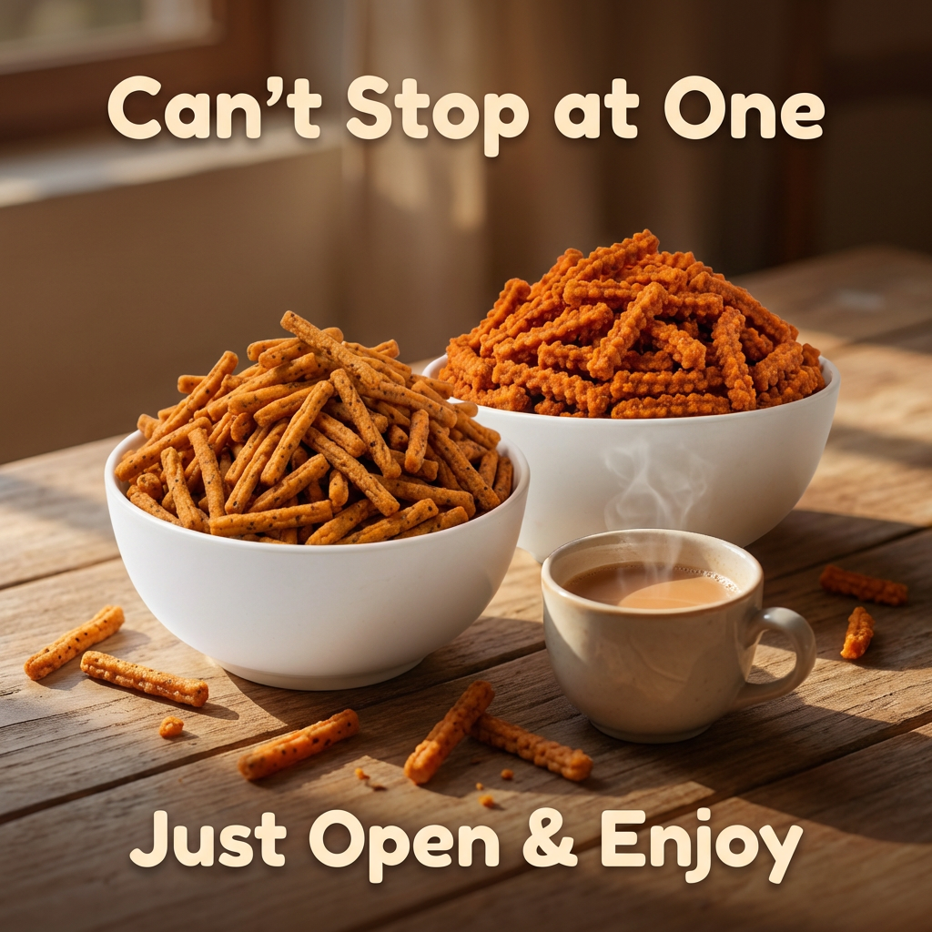 Snacks Combo 2 - Amaranth Tomato Sticks + Peri Peri Chakli | Pack of 2 (300g)