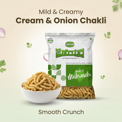 Snacks Combo 1 - Amaranth Cream & Onion Chakli + Peri Peri Sticks | Pack of 2 (300g)