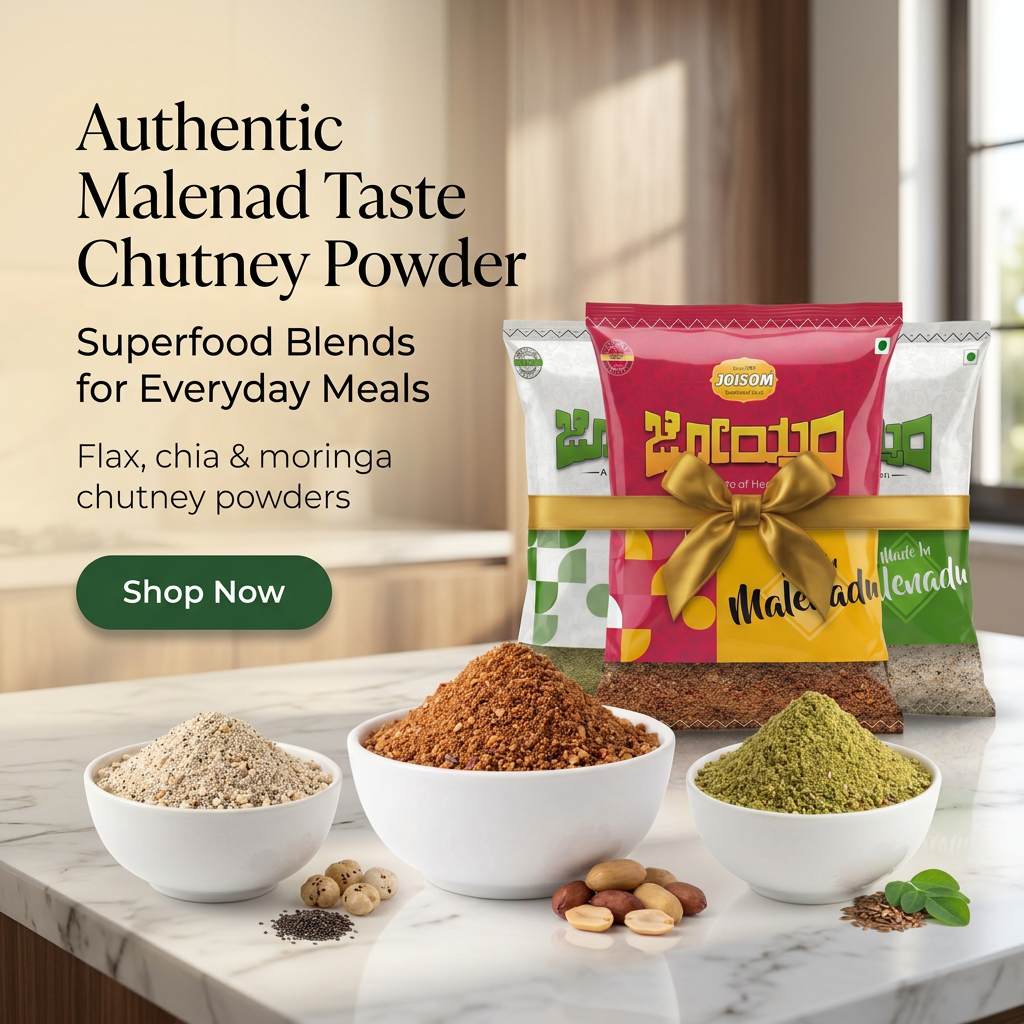 Amaranth Flax Moringa + Chia Foxnut + Classic Chutney Powder Combo | Joisom | 3 Pack (375g)