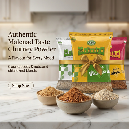 Amaranth Chia Foxnut + Seeds Nuts + Classic Chutney Powder Combo | Joisom | 3 Pack (375g)