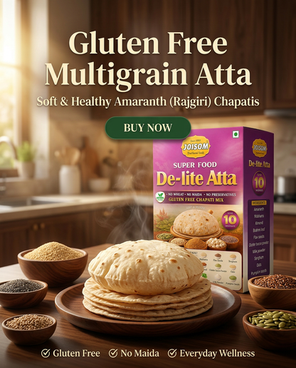 De-Lite Atta | Amaranth-Based Multigrain Flour for Everyday Family Nutrition | Joisom | 1 kg