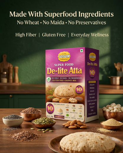De-Lite Atta | Amaranth-Based Multigrain Flour for Everyday Family Nutrition | Joisom | 1 kg